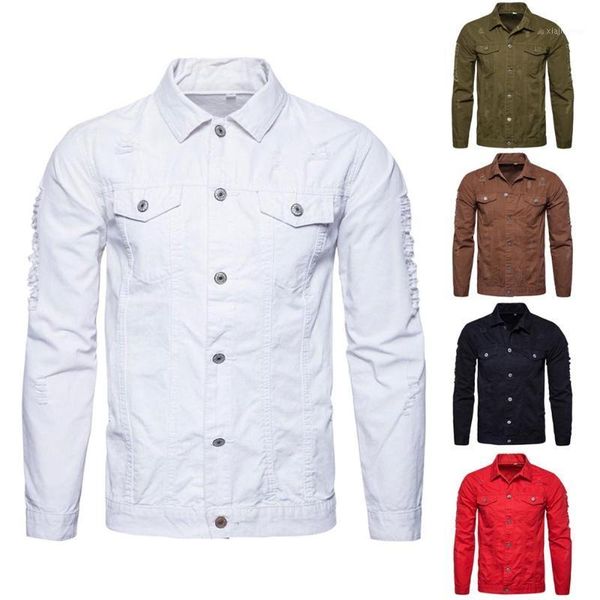 

fashion men ripped solid jacket hip hop ripped jacket coats slim fit autumn h81, Black;brown