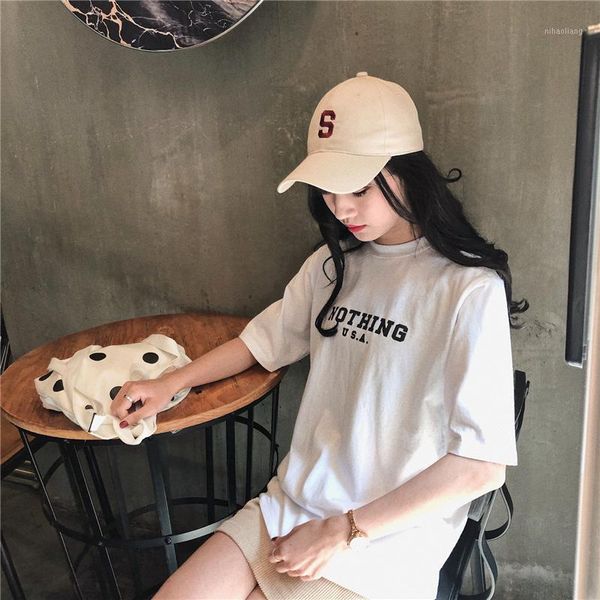 

women's t-shirt women's t-shirts harajuku ulzzang student sweet letter printed short sleeve lady kawaii ins chic tshirt for women, White