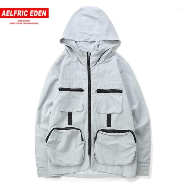 

aelfric eden harajuku trench mens jacket multi pockets color block harajuku fashion windbreaker coats hip hop casual streetwear1, Tan;black