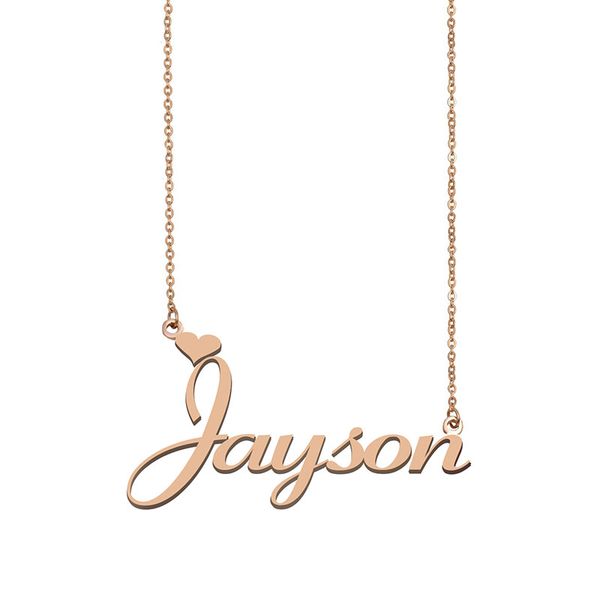 

jayson name necklaces pendant custom personalized for women girls children friends mothers gifts 18k gold plated stainless steel, Silver