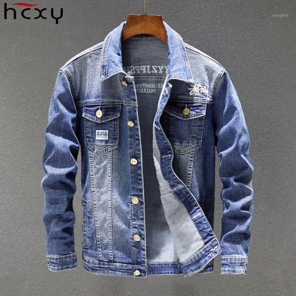 

hcxy 2019 spring autumn fashion men's denim jackets coats men cotton jacket mens jean jacket outwear male cowboy size 5xl1, Black;brown