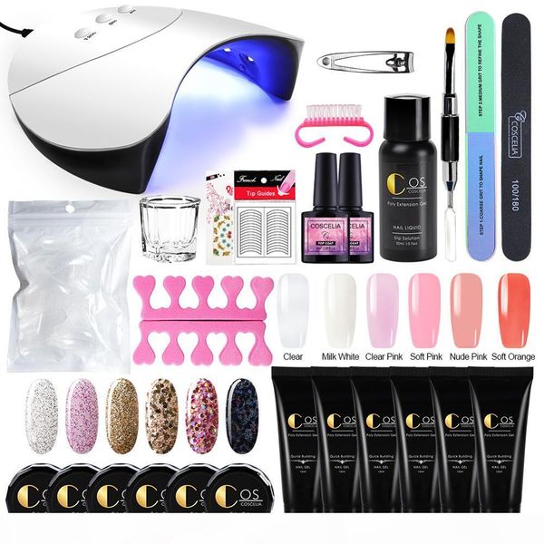 

manicure set for nail kit 36w uv lamp dryer nail set gel polish builder gel extending poly with uv