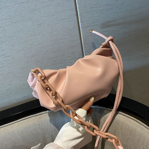 

fashion solid color dumplings ladies hand bags for women 2020 new luxury handbags thick chain small messenger shoulder bag woman c1026