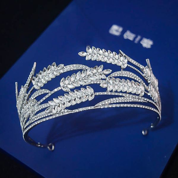 

grand bridal headdress sparkle super fairy rhinestone crown hair ornament main wedding evening dress accessories, Silver