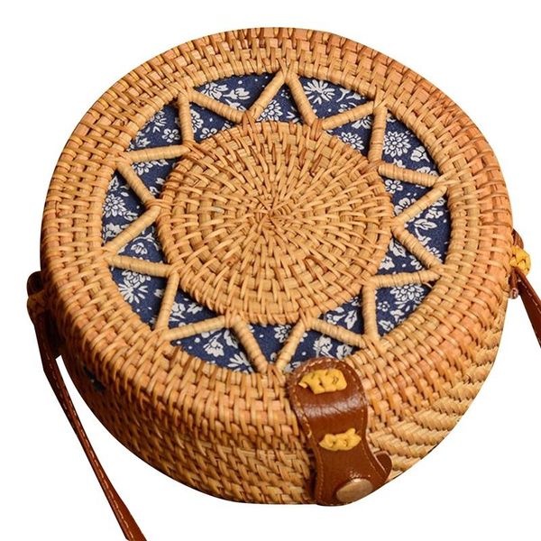 

woven rattan bag,round straw shoulder bag,small beach handbags ,handmade messenger crossbody bags
