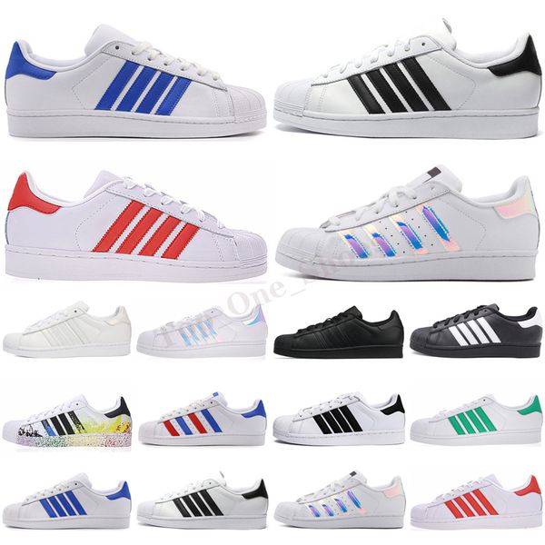 

new originals superstar white hologram iridescent junior superstars pride designer shoe super star men women casual shoes 36-44