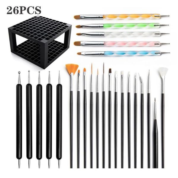 

26pcs mandala dotting tools set embossing stylus rod pen holder for painting rock coloring drawing drafting art jllnfe, Silver