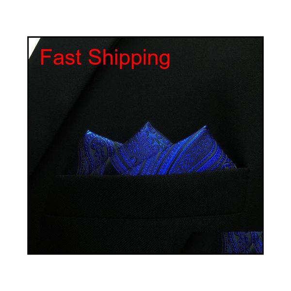 

bh7 navy paisley silk mens pocket square fashion classic brand new handkerc qyligj beauty888, Blue;white