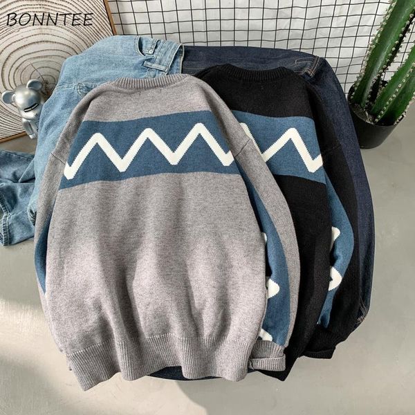 

knitted pullover jumper sweaters street-wear hip hop casual long sleeve o-neck knitwear sweater men harajuku oversized chic, White;black