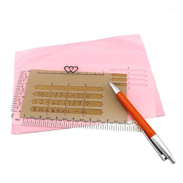 

4pcs notebook multi-use envelope handwriting practice craft letter set templates guide diary addressing stencil postcards r h5h01