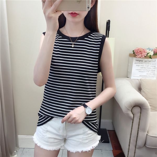 

suspender vestfemale полосатого экипаж neckwhite тонкого fitversatilelarge лето пассив верхних внутри toptopsling куртки и снаружи куртке ст, White
