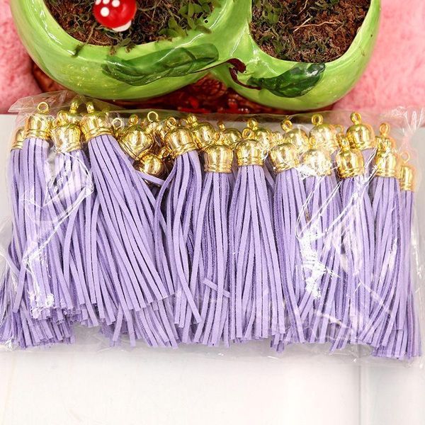 

20pc lot imitation suede tassel diy fringe keychain leather tassels caps straps diy jewelry making charms pendants craft tassels h qylnhy