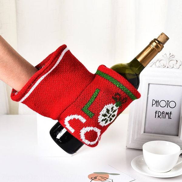 

forlp decorative red protective protective supplies gloves christmas champagne wine bottle bag dining table wine qi1kp elk gloves bottle