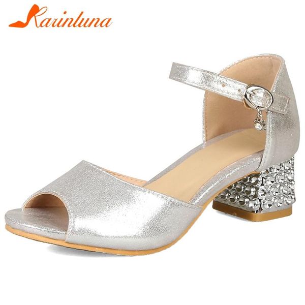 

dress shoes karin summer female fashion buckle belt peep toe sandals casual party wedding metallic women bling woman, Black