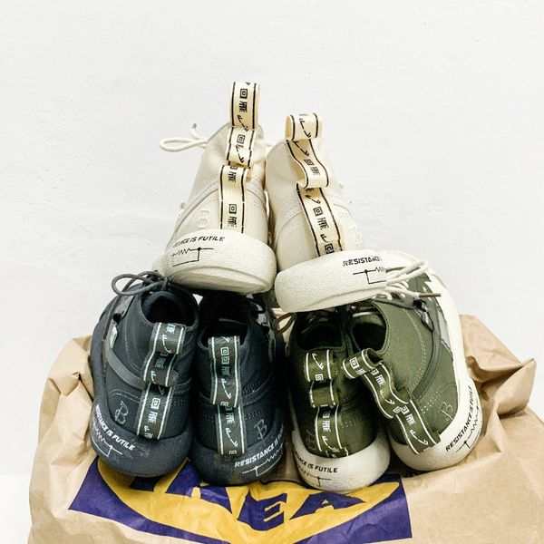 

men high canvas shoes new arrival men causal shoes lace-up sneakers platform solid stylish skate footwear 201012, Black