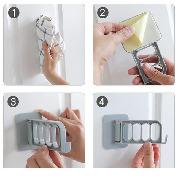 

wall-mounted glue four-hole row hook multi-function hooks nordic home wall-mounted non-marking glue hooks wall-moun jllqsb