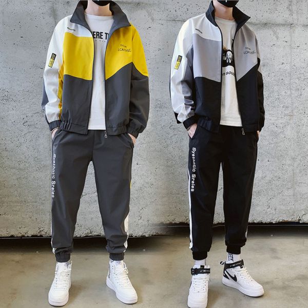 

fashion- new fall spring men's cardigan jacket+pants fashion casual sportswear mens tracksuits sport hoodies suits, Gray