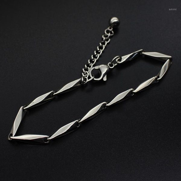 

bracelet mens stainless steel fashion charm chain bracelets punk hip hop black bracelet steel gift for man accessories women1