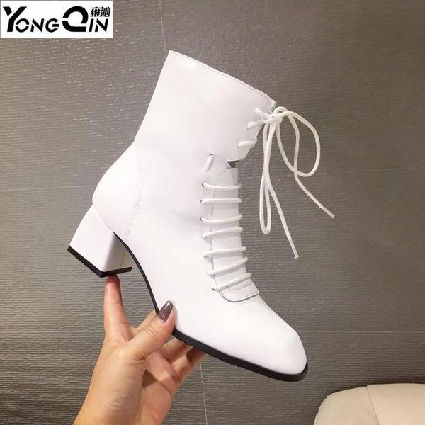 

white martin boots women high heels shoes, Black