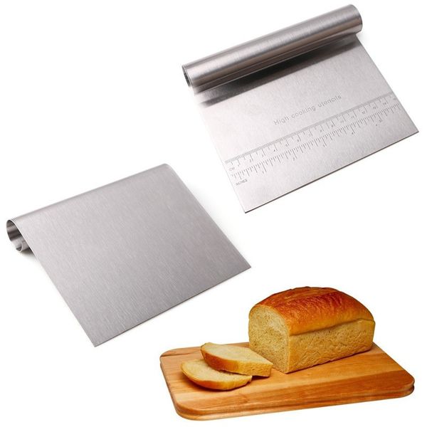 

steel edge pizza smoother scraper stainless dough baking pastry spatulas cake tools kitchen accessories