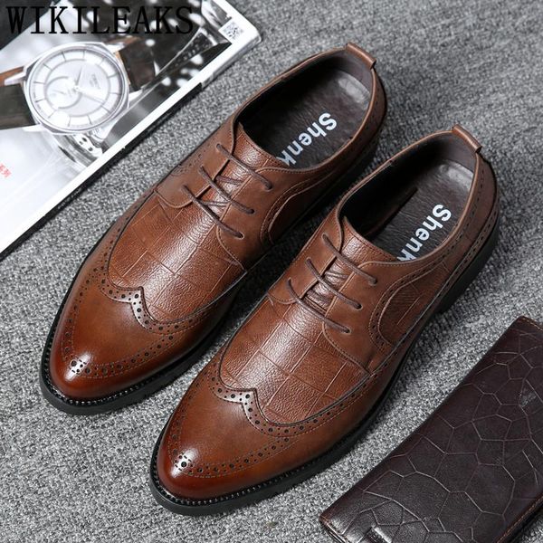 

brogues classic shoes men office shoes men italian dress zapatos oxford hombre erkek ayakkabi buty meskie sepatu pria, Black