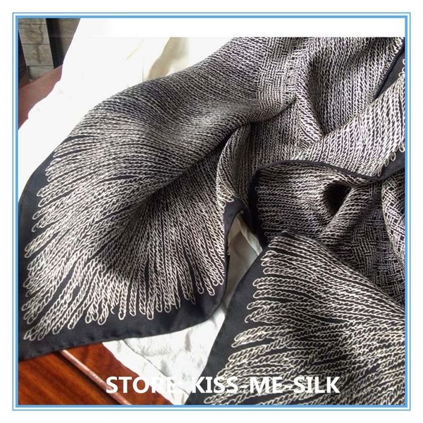 

kms classic silk twill sand-washed large square pure silk scarf sunscreen scarf shawl for girl lady woman 140*140cm/120g y201024, Blue;gray