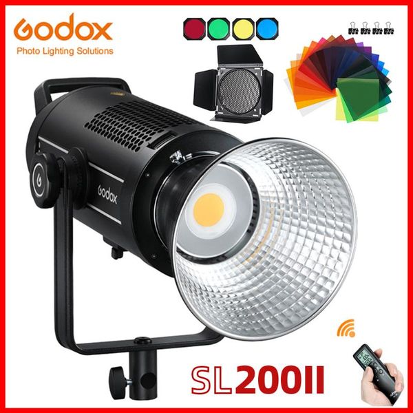 

flash heads godox sl200ii sl200w ii 200w bowens mount daylight balanced led video light 74000lux@1m cri96+ & tlci97+ 8 lighting effects