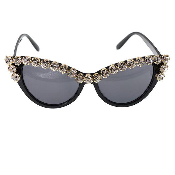 

new personalized hip-hop style ins cat's eye black small frame concave sunglasses fashion, White;black