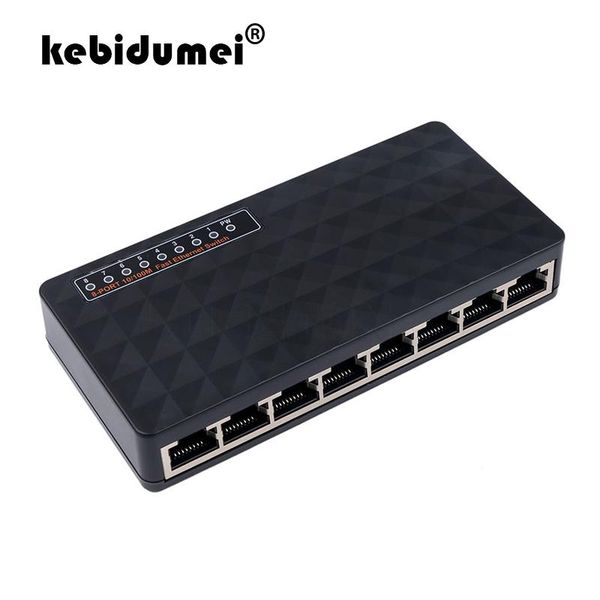 

network switches kebidumei switch 8 ports 10/100mbps fast ethernet rj45 switcher lan hub mdi full/half duplex exchange ac prower adapter
