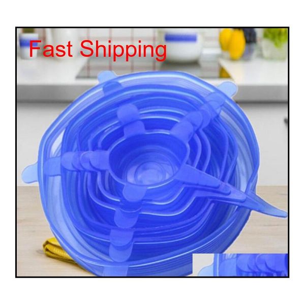 

6pcs sile stretch lids reusable airtight food storage covers durable to keep food qylycn hairclippersshop