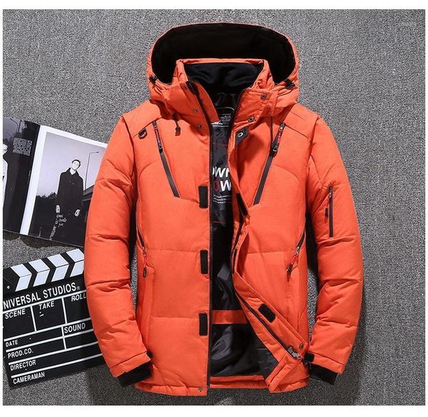 

men winter thick warm coat hooded casual outdoor man down jacket parka fashion windbreaker mens overcoat1, Black