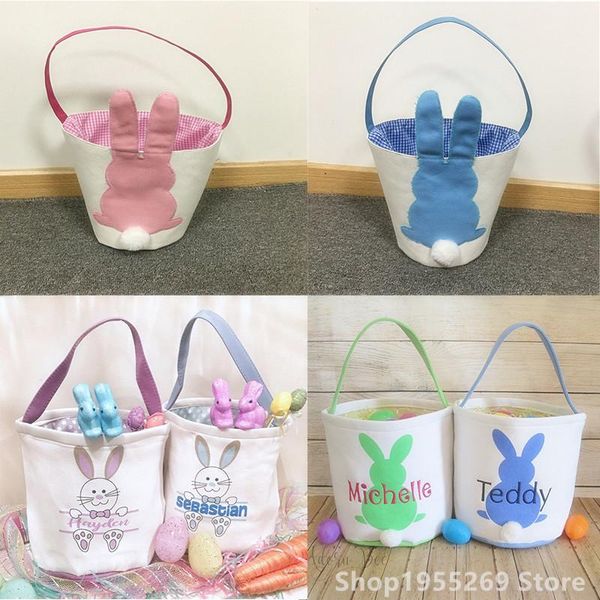 

50pc easter basket 32 styles canvas tote bag for kids candy gift bucket easter party decoration festival supplies