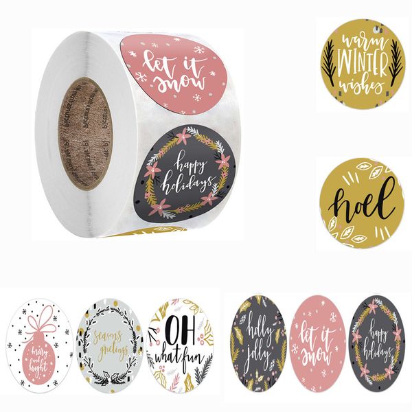 

thank 500pcs/roll stationery stickers you christmas gift sticker happy holidays decoration seal label