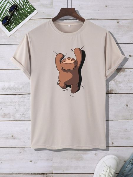

men cartoon graphic tee d6ml#, White;black