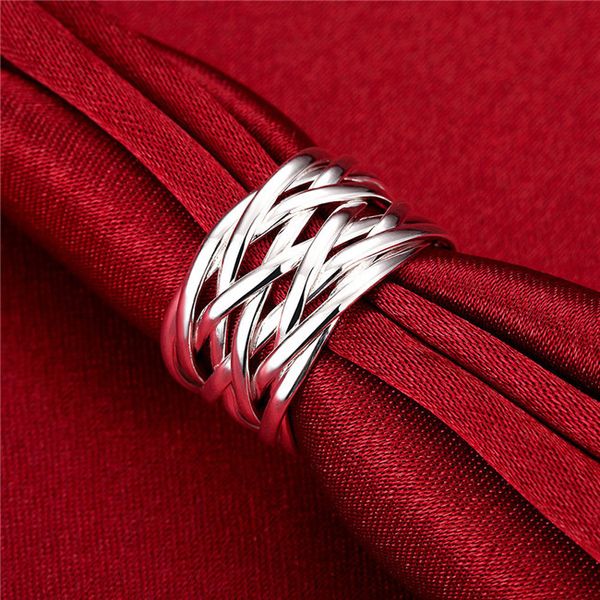 

network popular european and american fashion mesh with 925 silver ring,dssr-010 can mix order 10 pieces a lot, Golden;silver