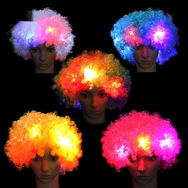 

0daxh headgear hat exploding led led headdress clown supplies luminous headgear hat exploding luminous fan wig flash flash wig clown headdre