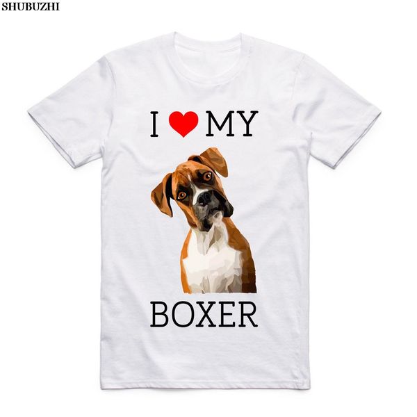 

summer simple short-sleeved t-shirt i love my boxer t shirt. dog. doggo. puppy. tee. o-neck t shirt men sport hooded sweatshirt hoodie