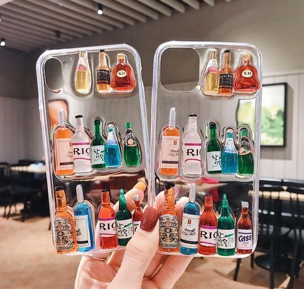

new lovely creative wine bottle tpu pc transparent phone case for iphone 11 pro x xs ma jlldeb allguy