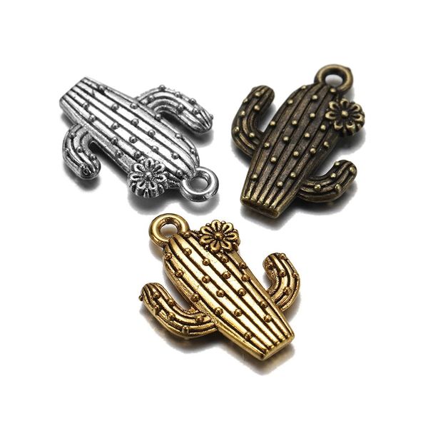 

10 шт. / лот 15 * 20 мм золотой кактус цветок очарователь кулон для diy браслет ожерелье ювелирные изделия регинты поставки jllzbw