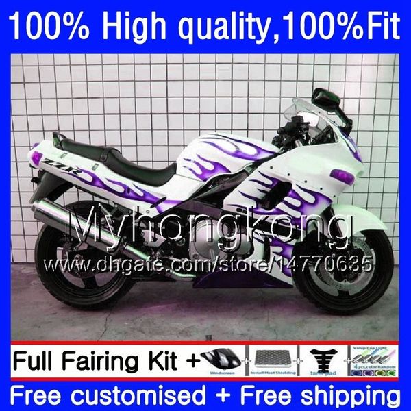 Инъекции для KAWASAKI ZZR400 2002 2003 2001 2004 2005 2006 2007 54HM.176 ZZR400 ZZR600 ZZR 400 93 95 96 97 98 фиолетовых белых 99 00 зализ