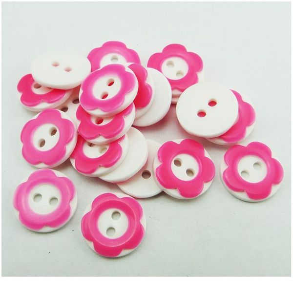 

200pcs 12.5mm flower shape mixed colors dyed resin buttons coat sweater button sewing decorative clothes accessori jllgnm, Silver