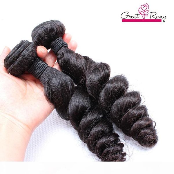 

greatremy loose wave hair bundles brazilian virgin hair extensions human hair weft 8-30inch natural color quality, Black