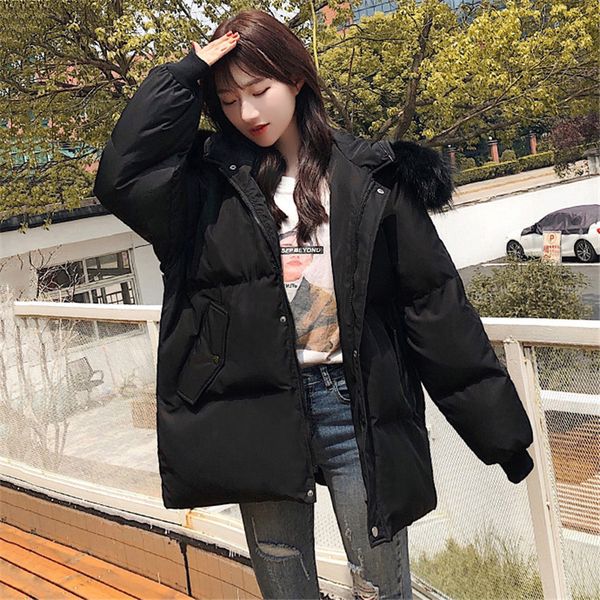 

2021 new female winter coat released new plus size thick down cotton long beige fashion jackets with hood parkas feminine 17tk, Black