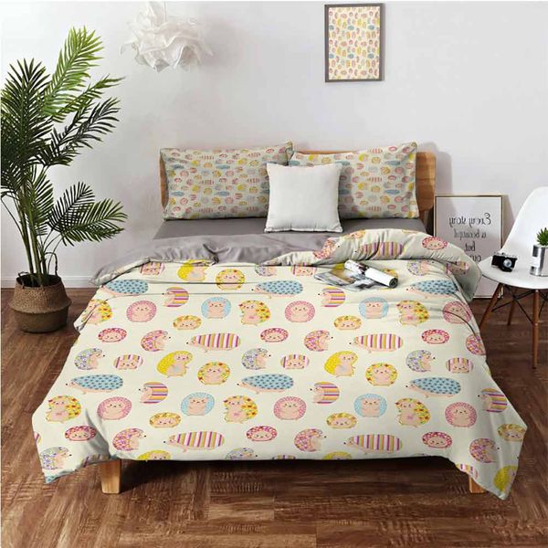 

smiling baby characters with dotted floral and striped prints kids toddler nurserybedding 3-piece set