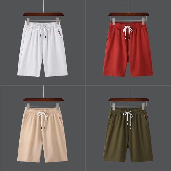 

6jibi perth men's shorts shorts beach cotton beach pantselastic straight pantssummer korean solid color pants pantspure versatile men&#, Blue