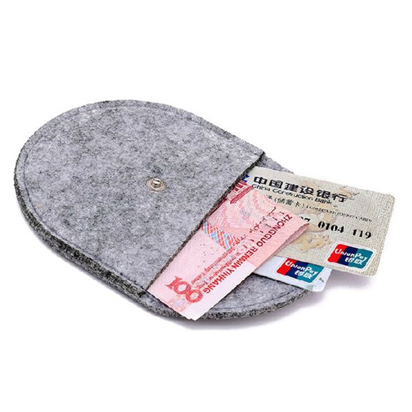 

coin purse handbag felt organizer small zero wallet with button wholesale color purse, Red;black