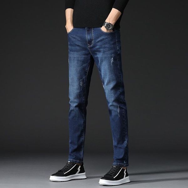 

2020 new winter and autumn mens casual jeans mens pants, Blue