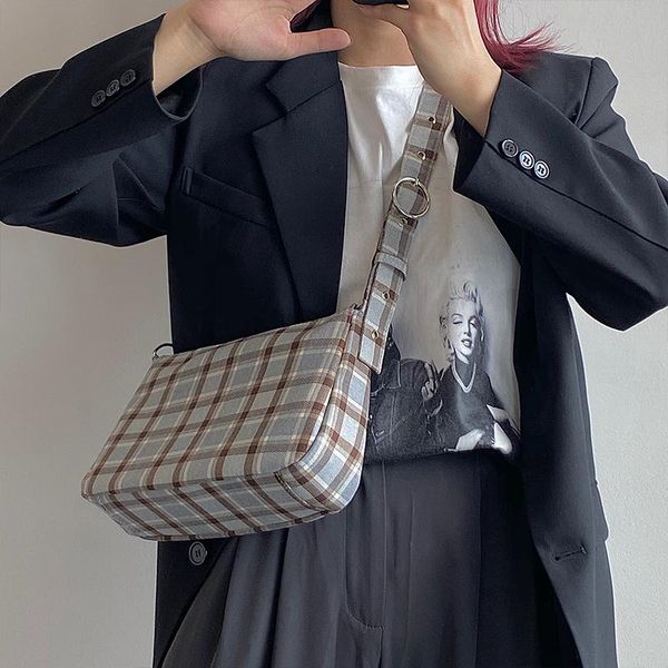 

2020 women's bag small canvas shoulder crossbody bag plaid designer bags retro handbags and purses tote bolsos de mujer de lona