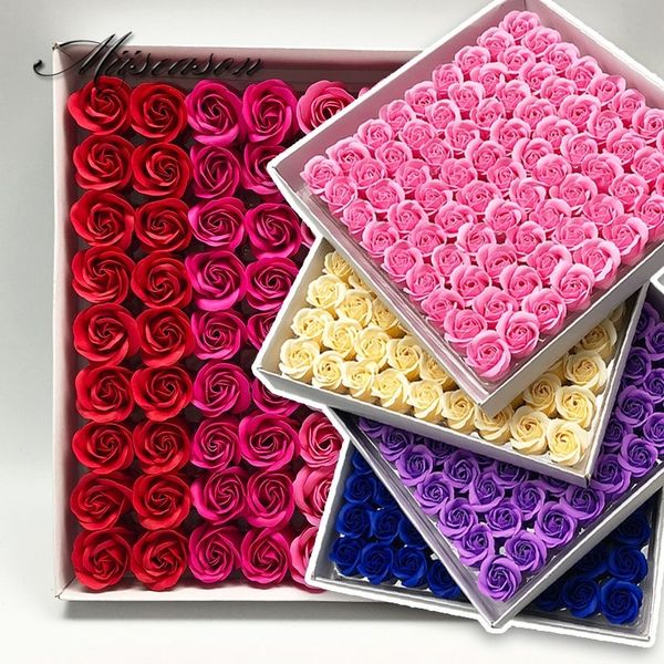 

81pcs/lot bath body floral soap scented rose flower essential wedding valentine's day gift holding flowers q1215