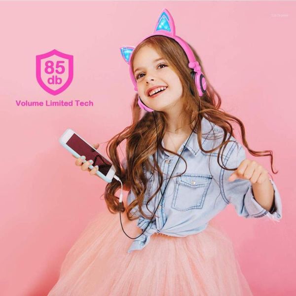 

cat ear headphones led ear headphone cat earphone flashing glowing headset gaming tablet earphones as gift for child1